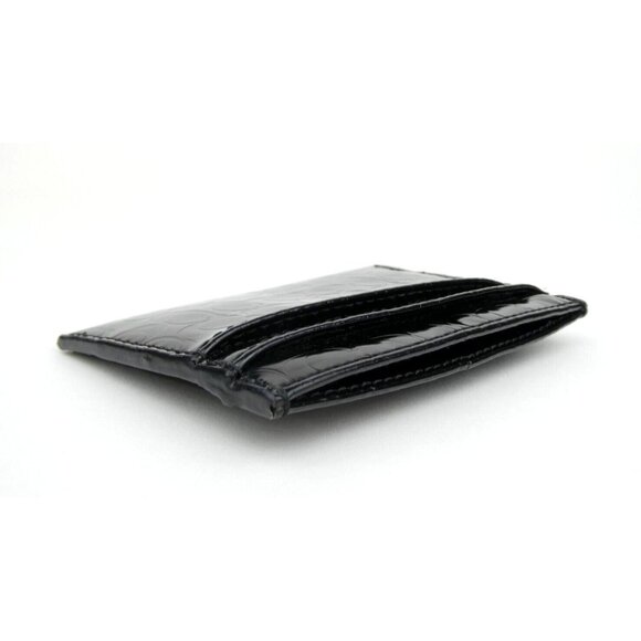 Coach Signature Black Patent Leather Card Case - Picture 6 of 10